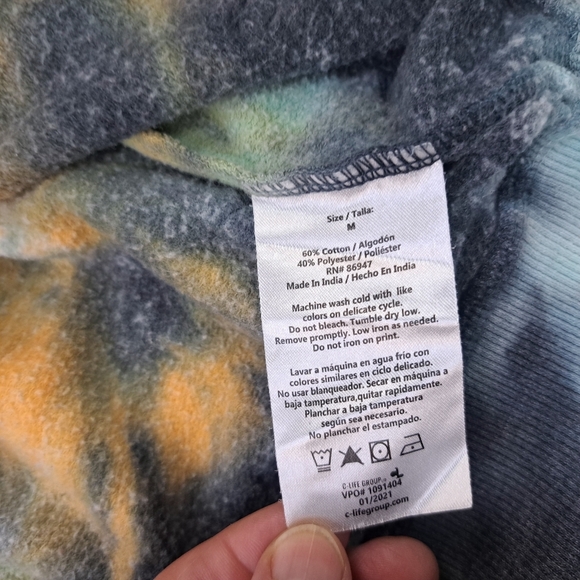 AC/DC Tie Dye Hoodie AC⚡️DC LOGO Pullover Front Pocket Size M - Picture 7 of 11